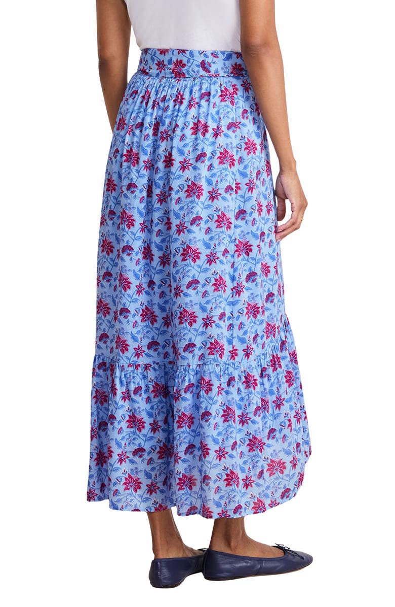 vineyard vines Katama Faux Wrap Maxi Skirt, Alternate, color, Floral Serenity Blue