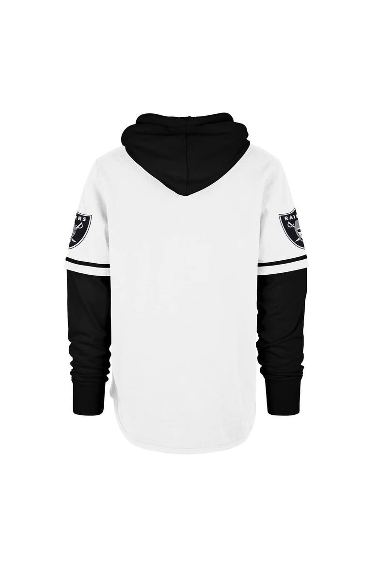 Men's '47 White Las Vegas Raiders Trifecta Shortstop Pullover Hoodie, Alternate, color, White