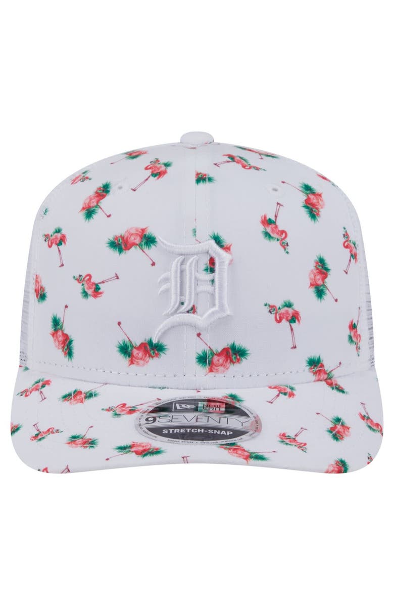 New Era Men's New Era  White Detroit Tigers Flamingo Mesh Back 9SEVENTY Stretch-Snap Hat, Alternate, color, 