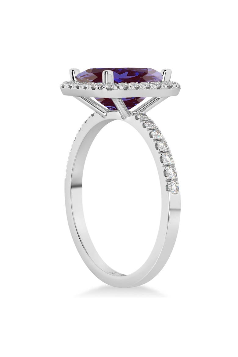 Lab Alexandrite & Diamond Engagement Ring 14k, Alternate, color, 3.32ct/White Gold