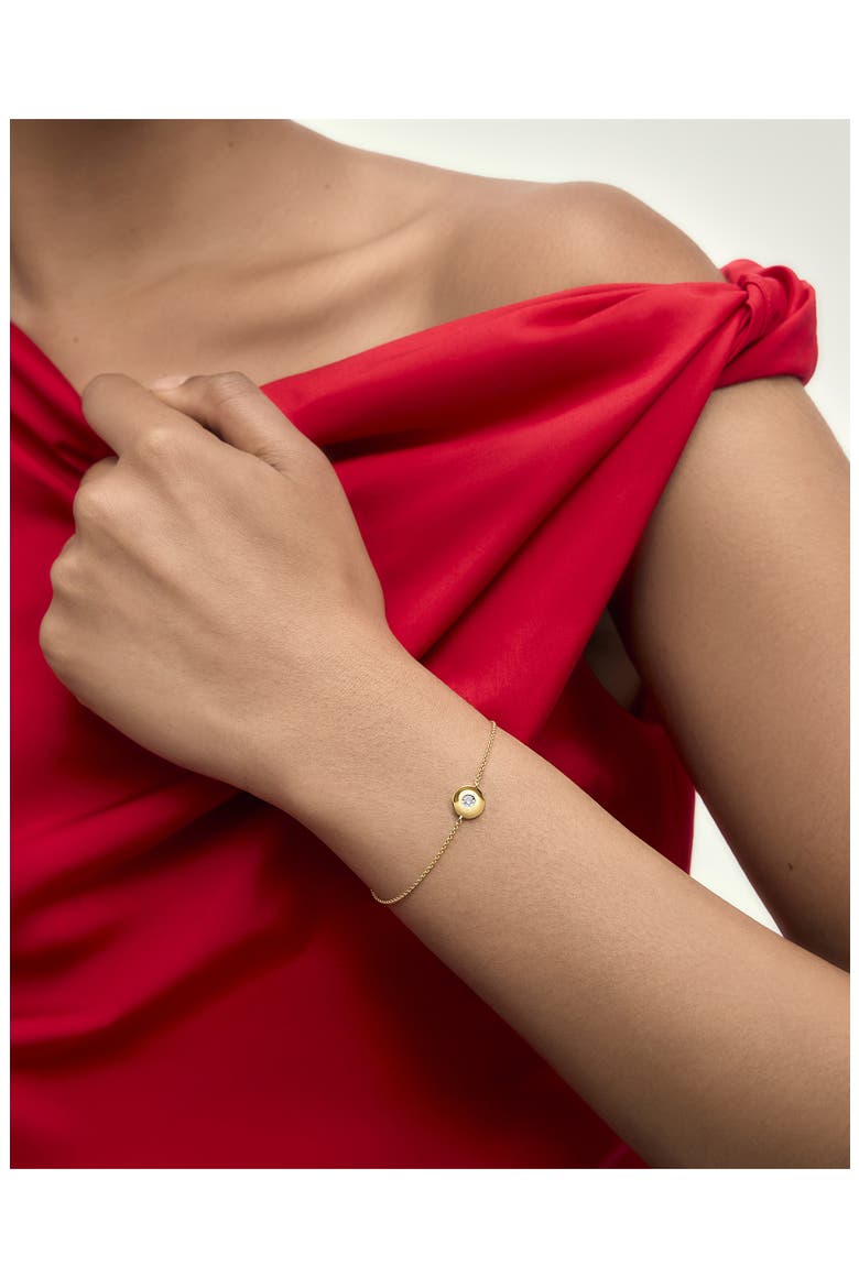Bezel Birthstone Station Bracelet, Alternate, color, APRIL/ LAB GROWN DIAMOND /GOLD