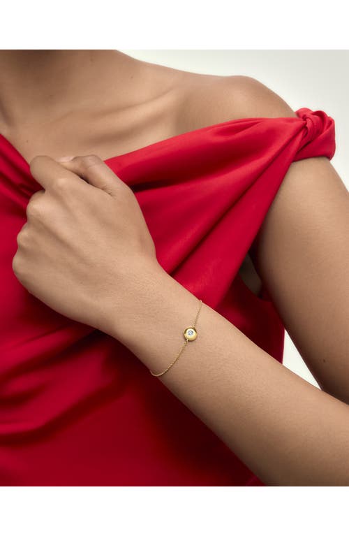 Monica Vinader Bezel Birthstone Station Bracelet In Gold