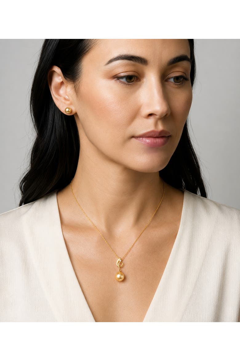 14K Gold Golden Pearl & Diamond Symphony Pendant, Alternate, color, Golden Pearl