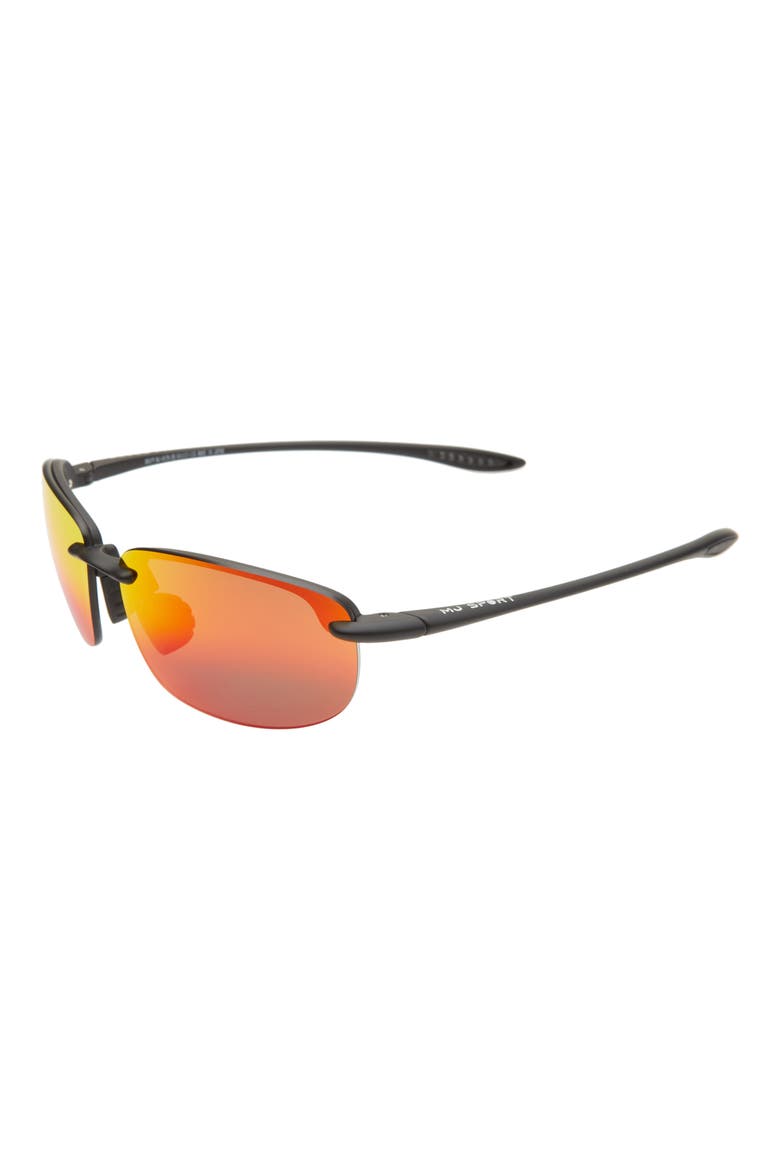 Hookipa 64mm Polarized Rectangle Sunglasses, Alternate, color, BLACK MATTE/ HAWAII LAVA