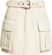 Balmain Faded Denim Miniskirt
