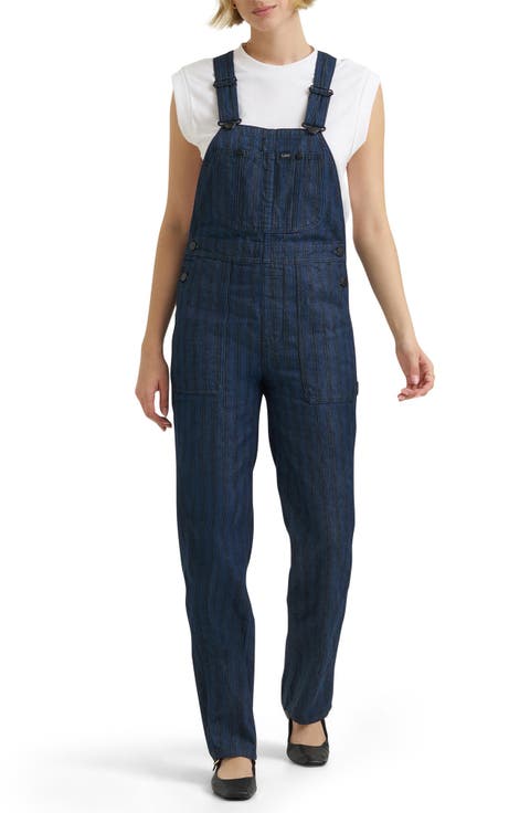 Slim Straight Hickory Striped Overalls