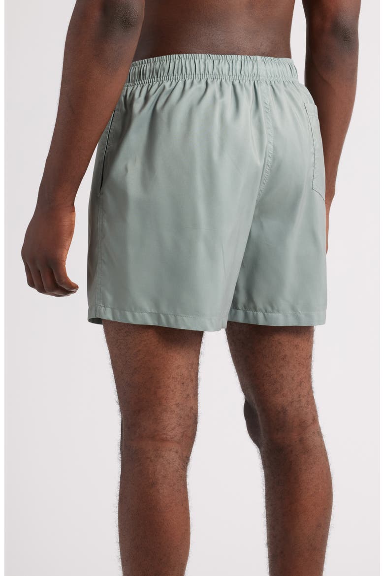 Printed Swim Trunks, Alternate, color, OLIVE