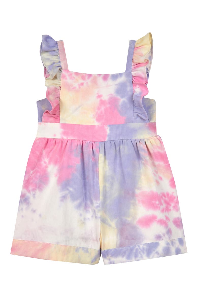 Tie Dye Ruffle Romper, Main, color, MULTI