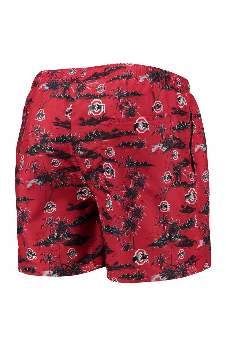 FOCO Men's FOCO Scarlet Ohio State Buckeyes Island Palm Swim Trunks, Alternate, color, Scarlet
