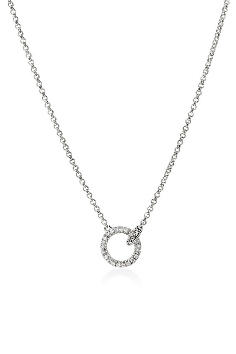 JH Essential Pavé Necklace, Diamonds, Main, color, SILVER