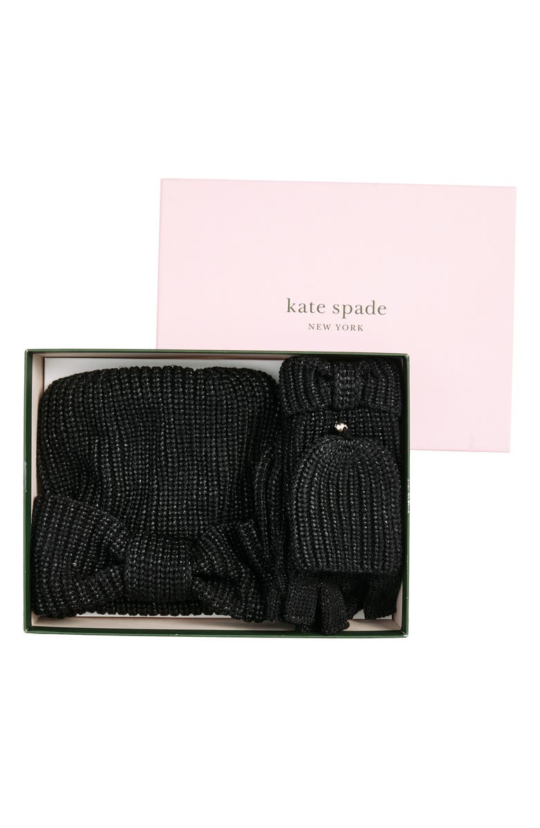 Kate Spade New York knotted bow beanie & gloves box set 