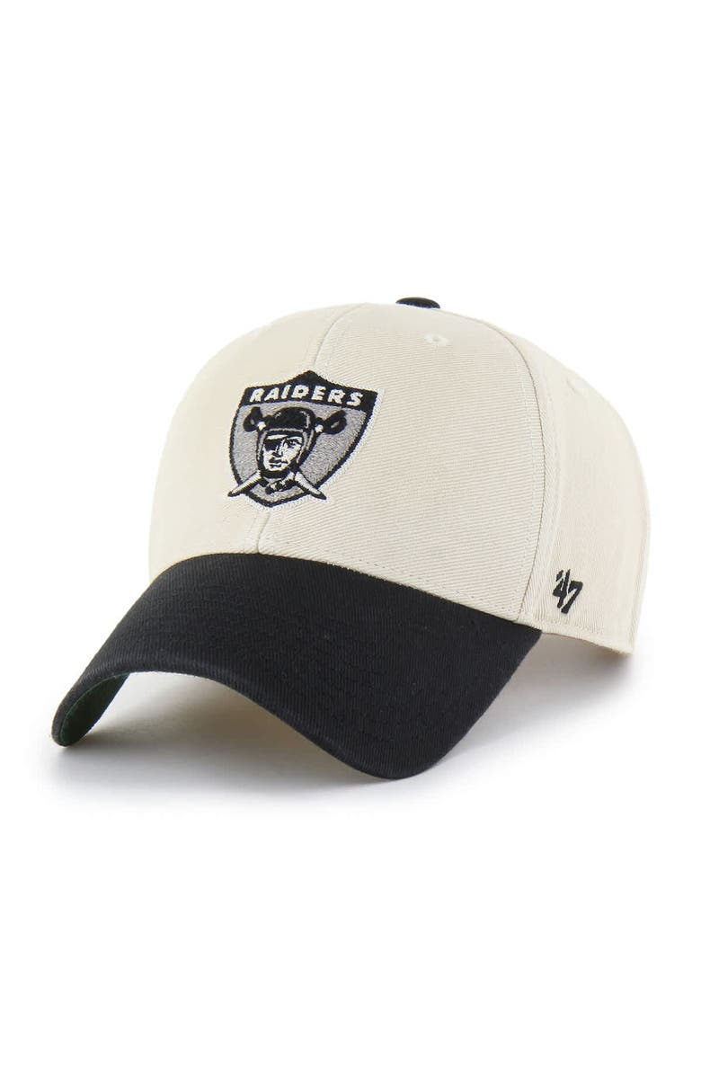 '47 Men's '47 Cream/Black Las Vegas Raiders Fairfield MVP Throwback Adjustable Hat, Alternate, color, Cream