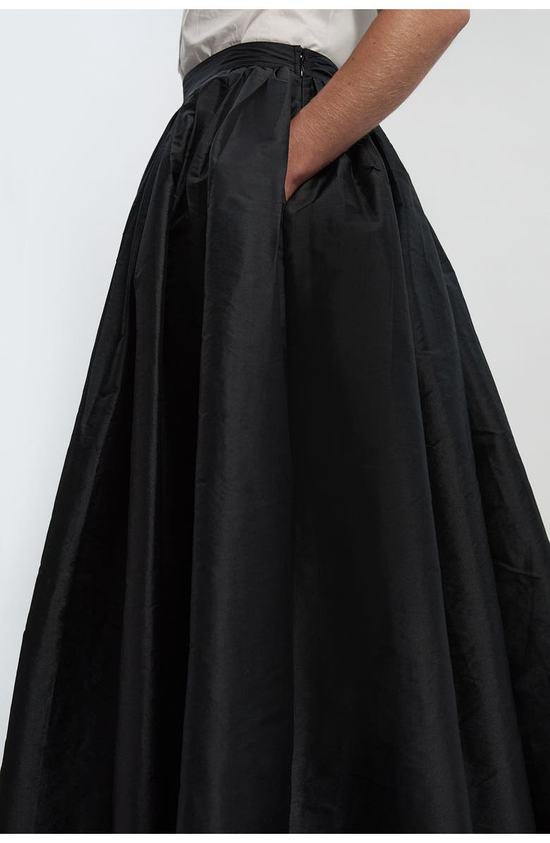 Karen Millen Taffeta Woven Maxi Skirt, Alternate, color, Black