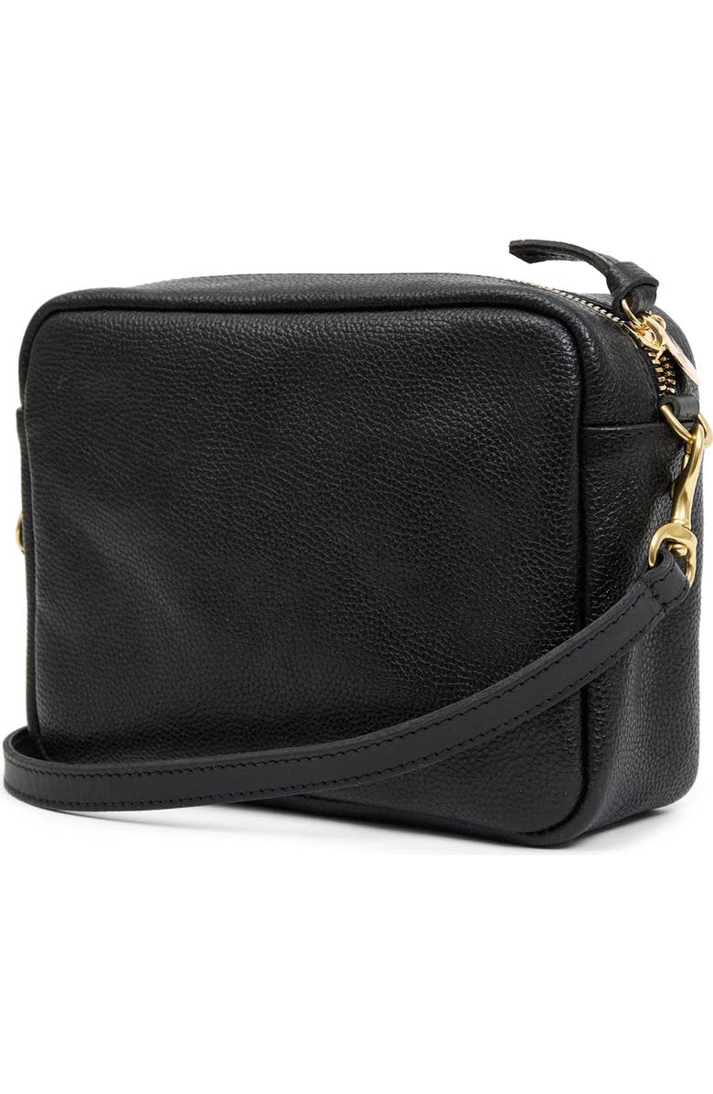 Clare V. Midi Sac Petit Caviar Leather Crossbody Bag, Alternate, color, Black