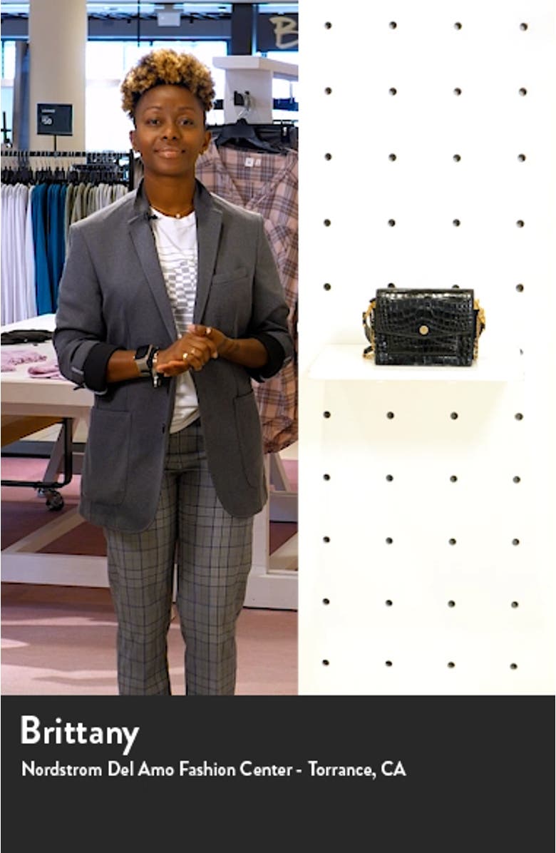 Robinson Embossed Double Strap Leather Flap Bag, sales video thumbnail