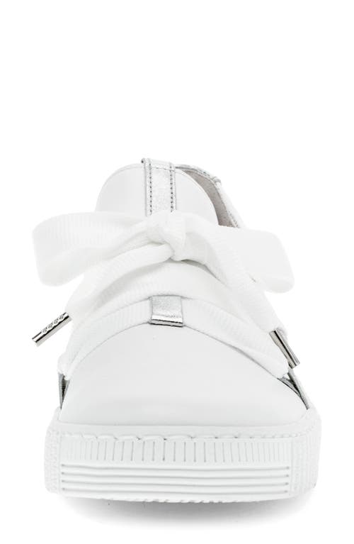 Gabor Bow Sneaker In White
