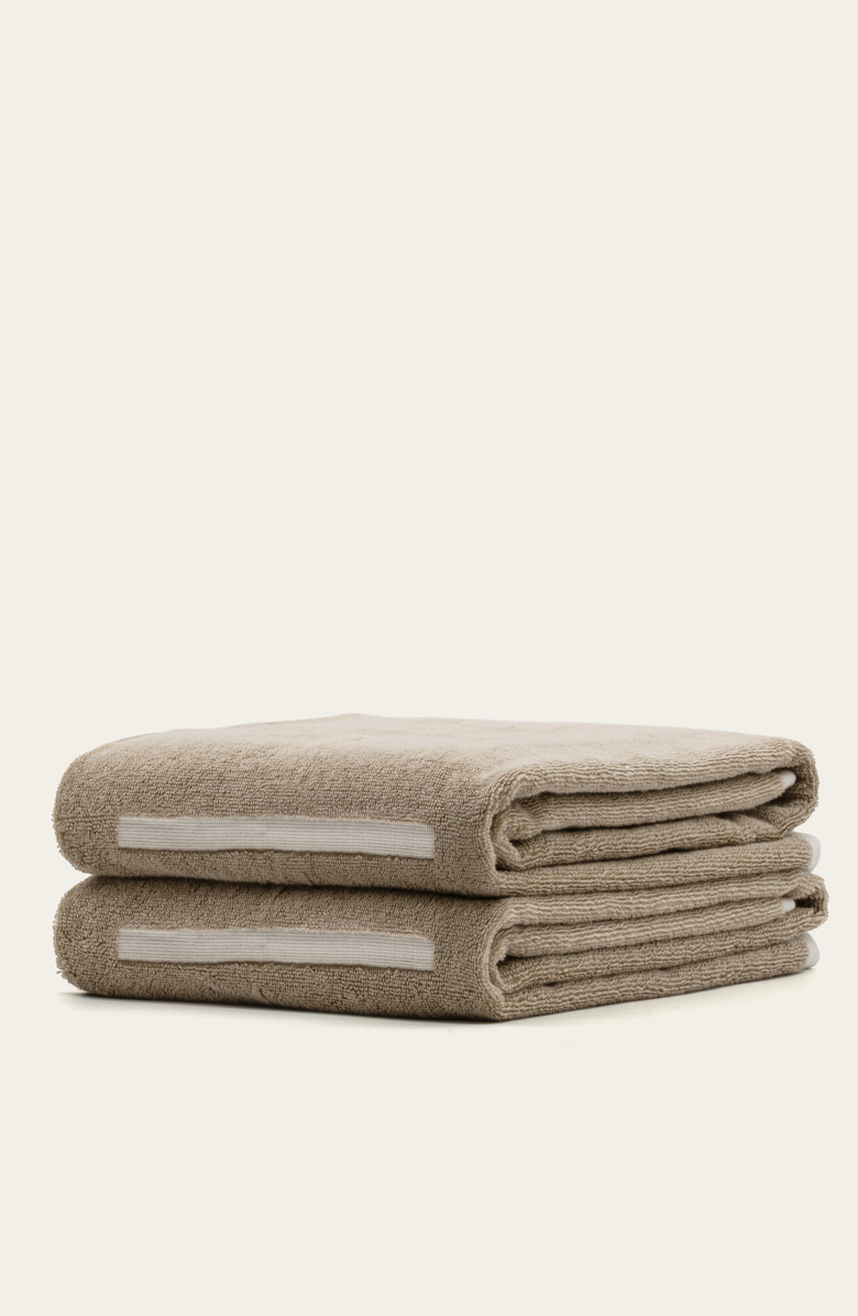 Italic Sorrel Bath Towel Set, Alternate, color, Tan & Ecru