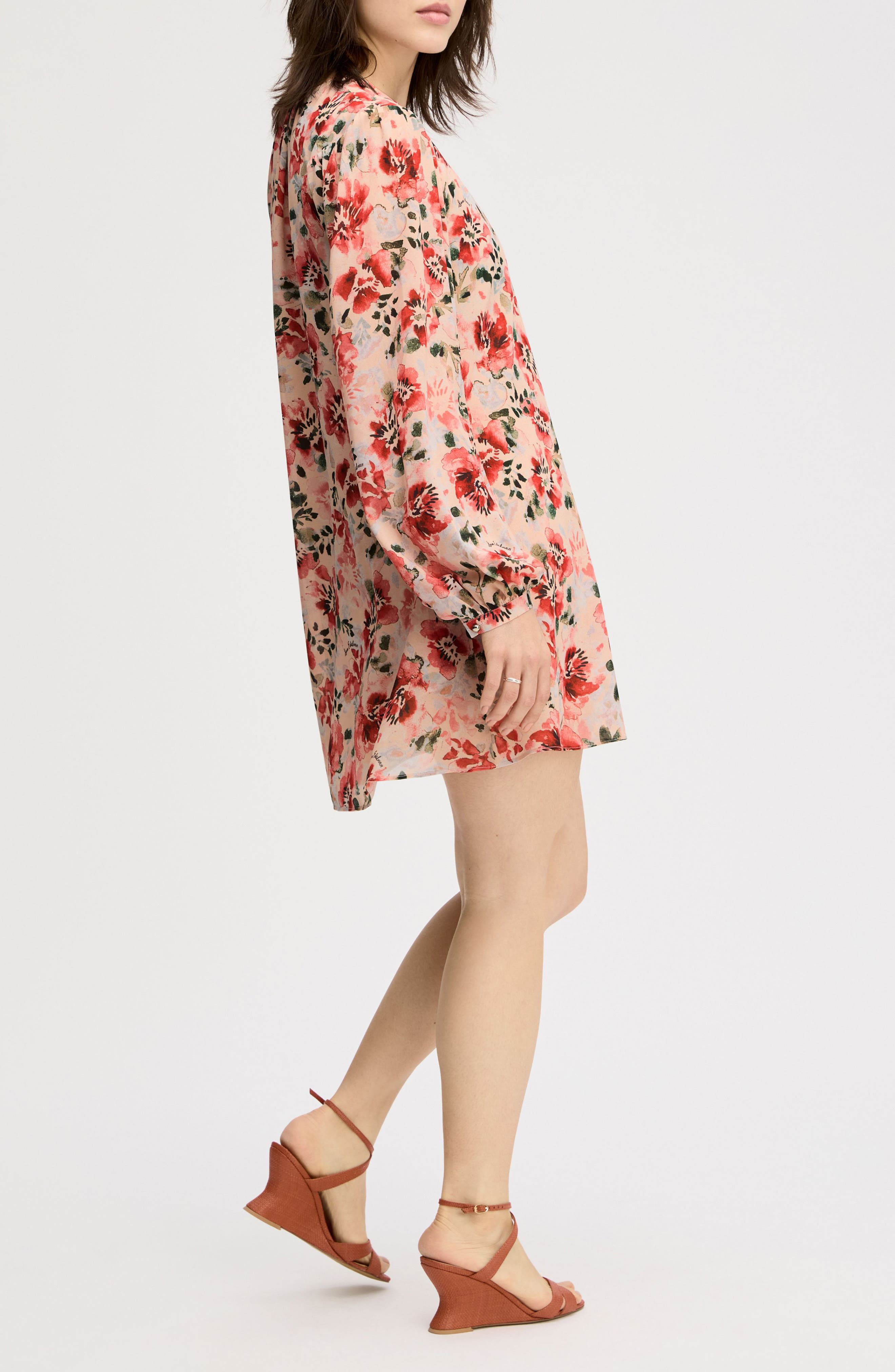 Floral Long Sleeve Shift Minidress - image 2