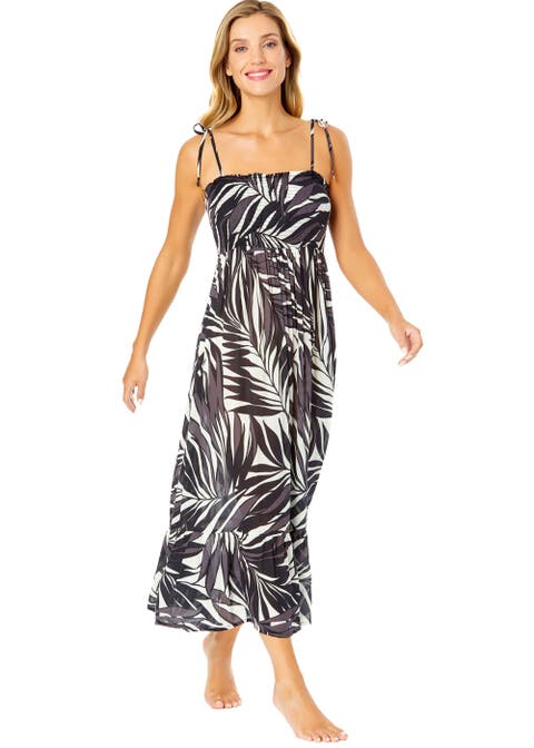 Women's Palm Chic Smocked Shoulder Tie Dress Cover Up