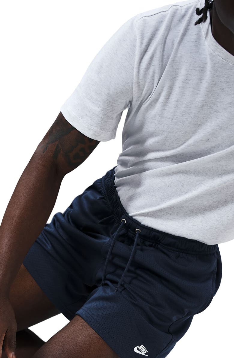 Nike Club Flow Mesh Athletic Shorts, Alternate, color, Obsidian/ White