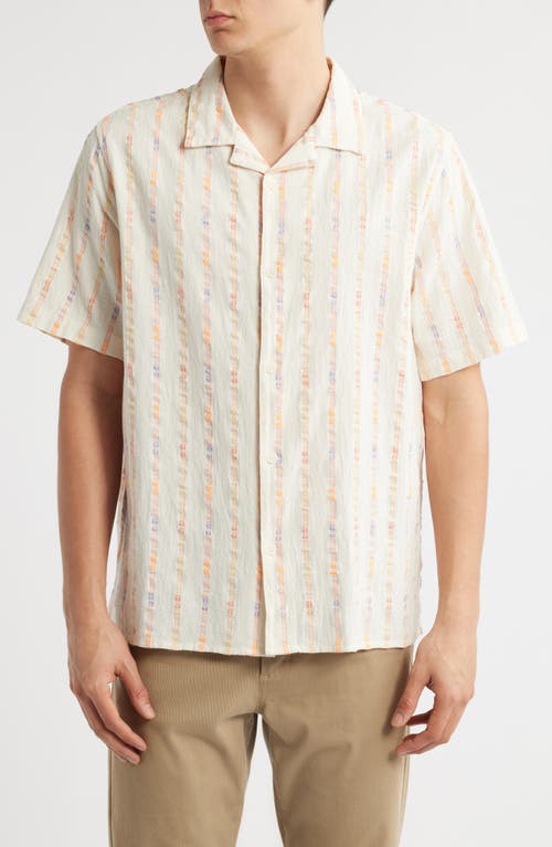 Wax London Didcot Stripe Camp Shirt In Multi