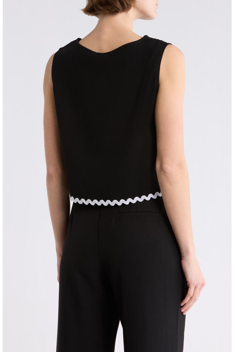 Rickrack Trim Crop Tank, Alternate, color, BLACK