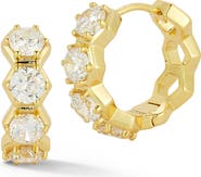 GLAZE JEWELRY Cubic Zirconia Hexagon Huggie Hoop Earrings