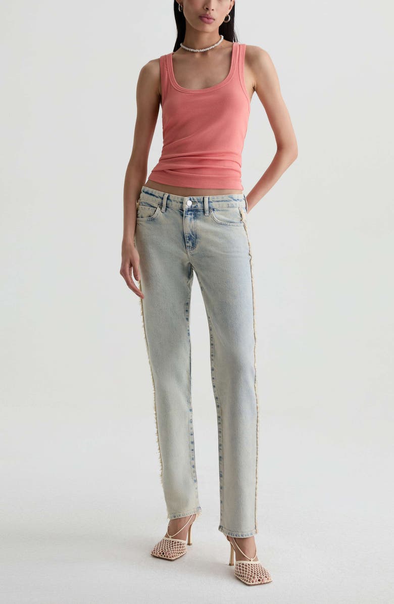 AG Sandra Low Rise Slim Straight Leg Jeans, Alternate, color, Mojave Khaki