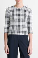 Vince Plaid Bouclé Sweater