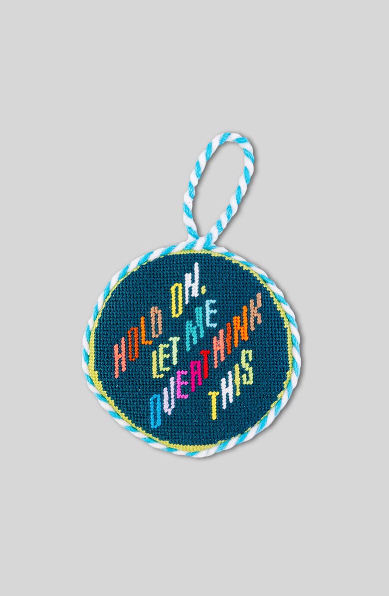 Furbish Needlepoint Ornament - Overthink, Main, color, Blue-Green