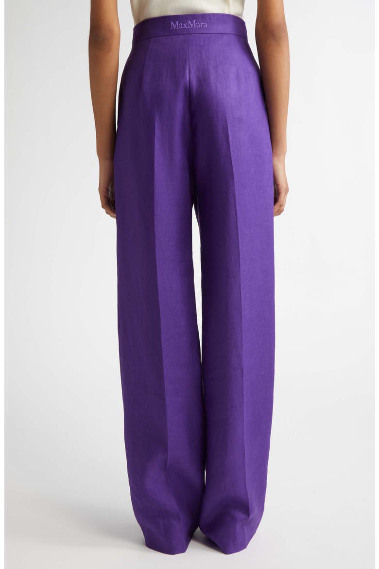 Aversa Flax Linen Wide Leg Trousers, Alternate, color, PURPLE
