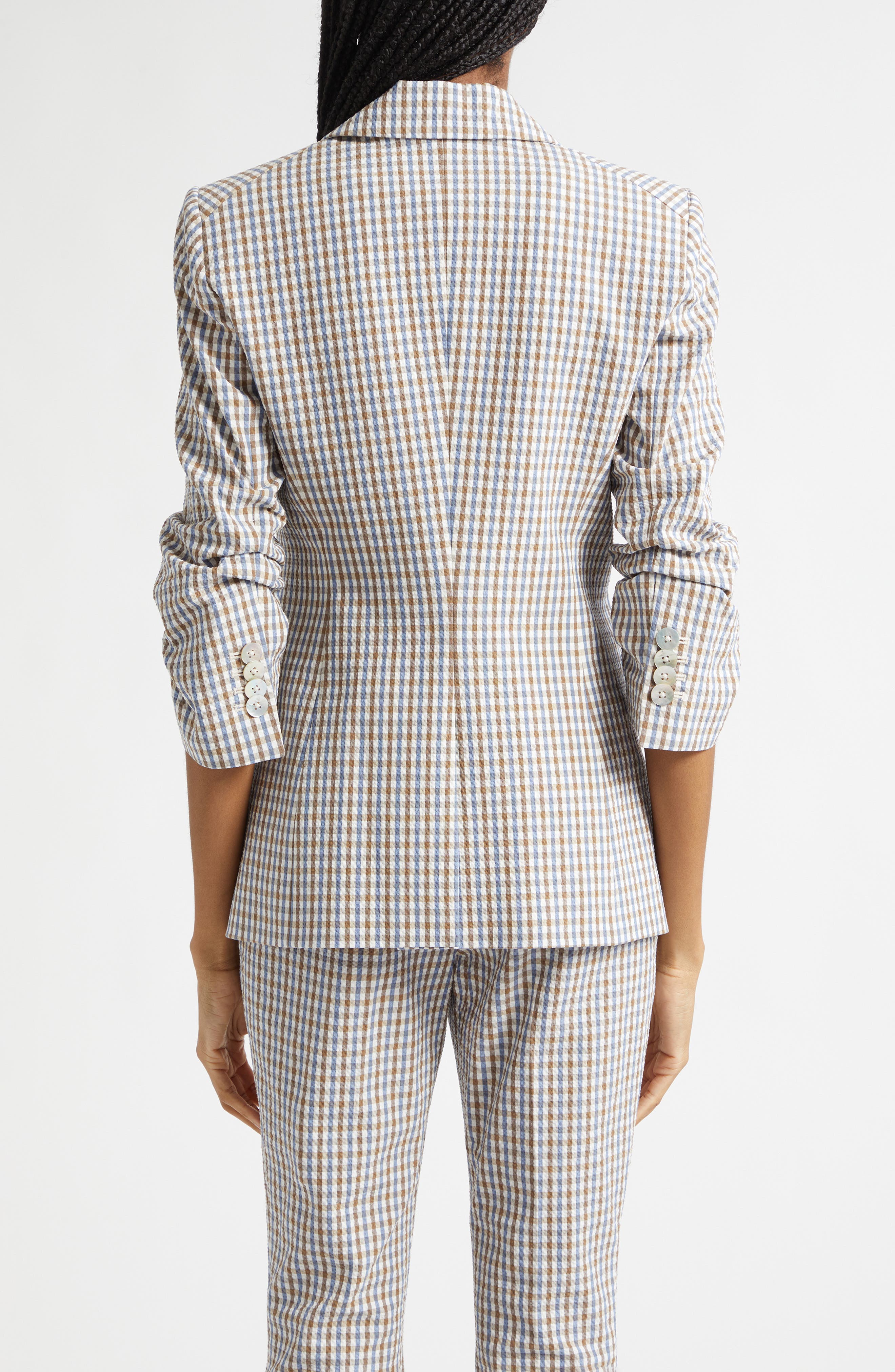 Женские Veronica Beard Clayton Check Stretch Cotton Dickey Jacket — фото 4
