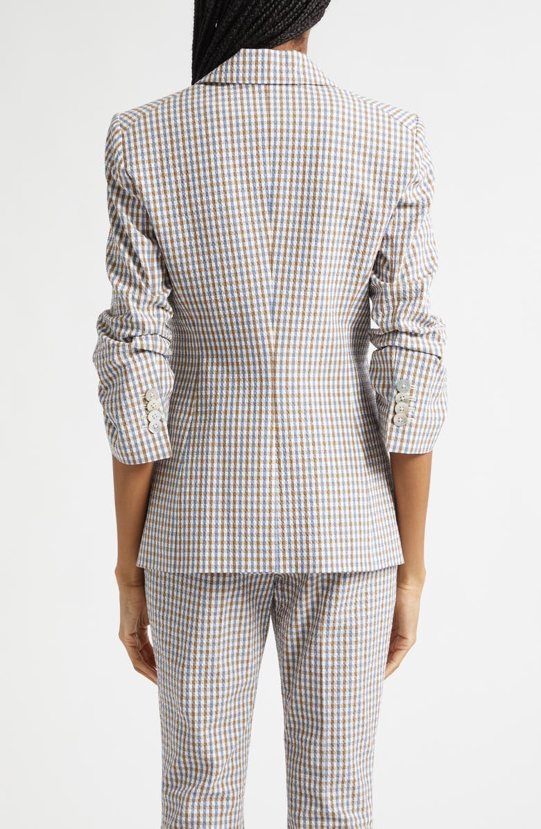 Veronica Beard Clayton Check Stretch Cotton Dickey Jacket, Alternate, color, Acorn Multi