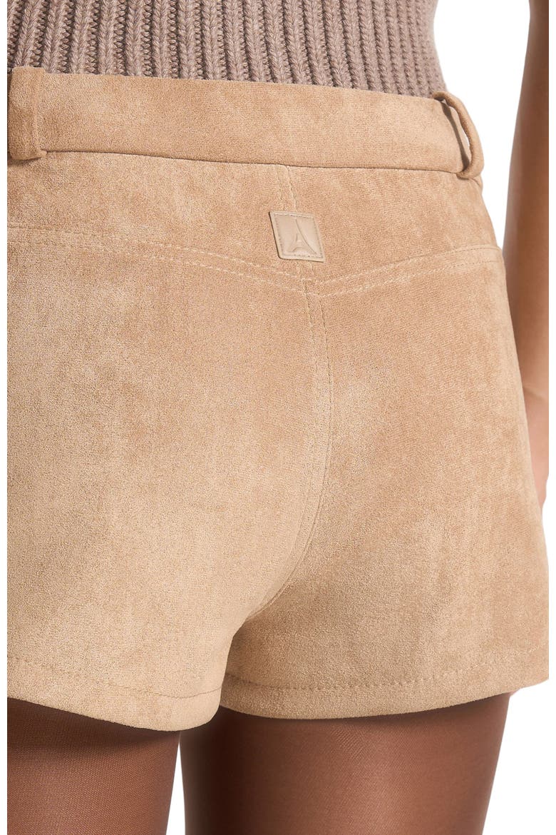 Fara Suede Mini Shorts, Alternate, color, Beige