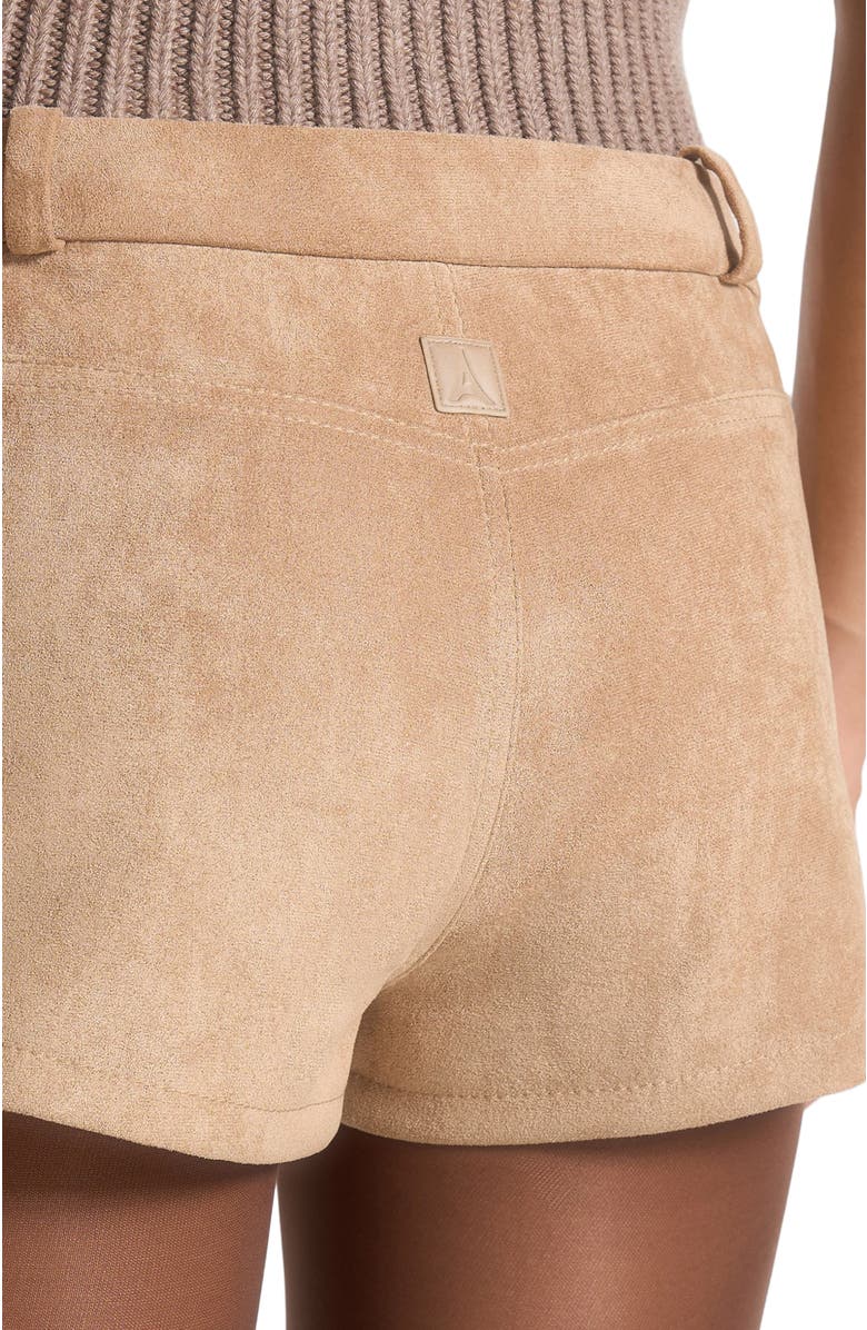 Manière De Voir Fara Suede Mini Shorts, Alternate, color, Beige