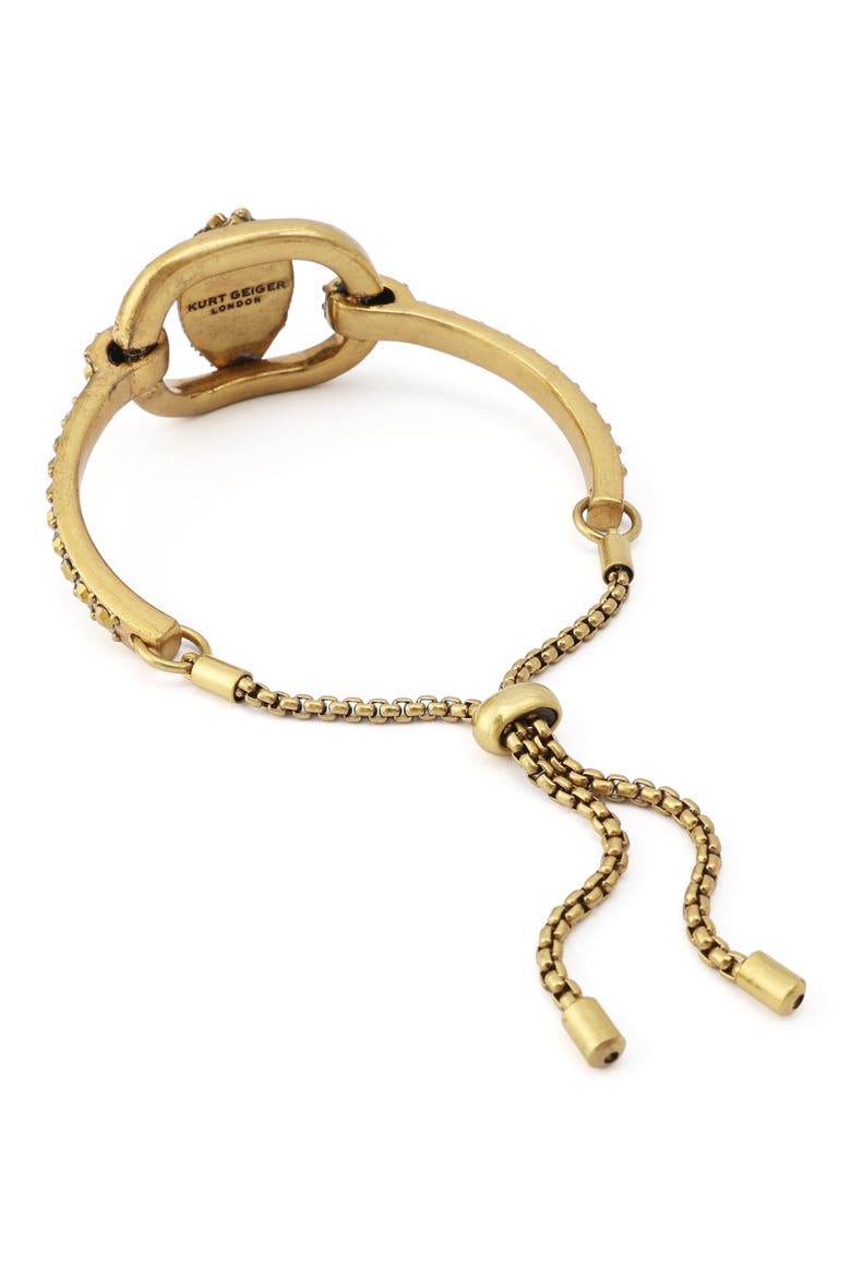 Chelsea Eagle Head Slider Cuff Bracelet, Alternate, color, BRASS