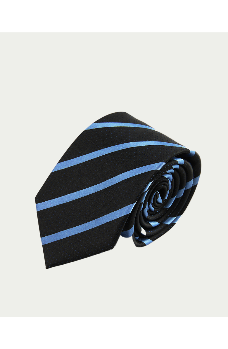 Knottery & Co Skyline Striped Silk Jacquard Tie, Main, color, Black