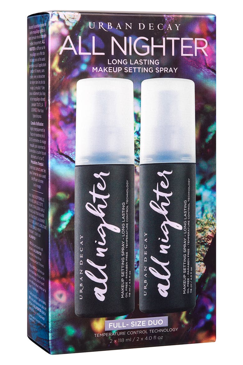 All Nighter Long-Lasting Makeup Setting Spray Duo, Main, color, NO COLOR