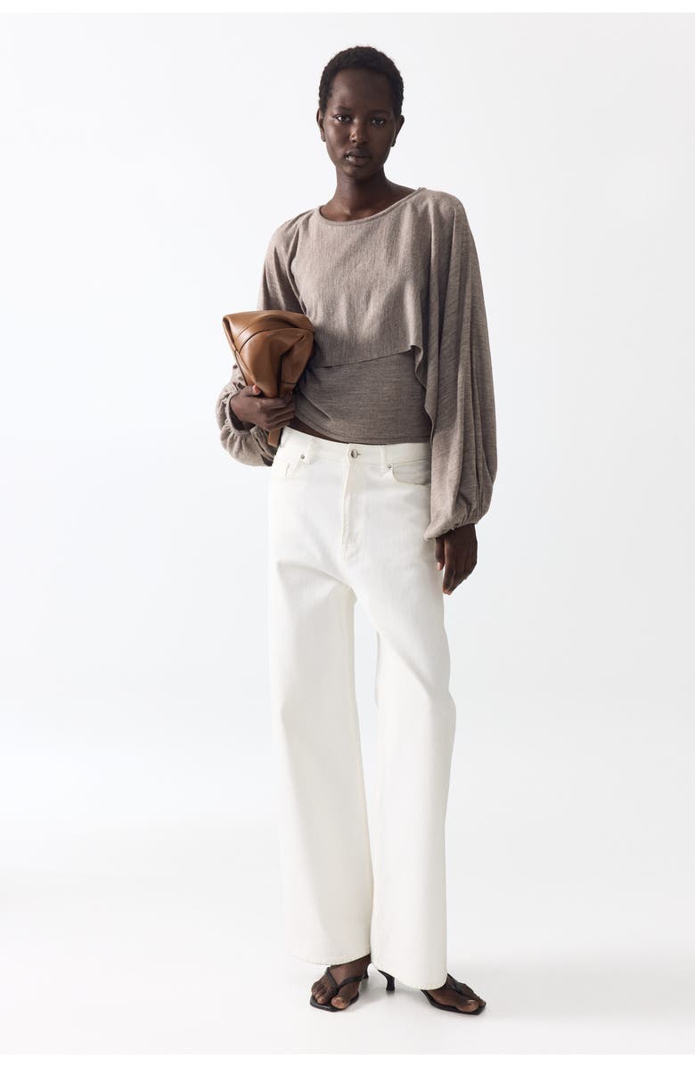 H&M Layered Fine-knit Top, Alternate, color, Taupe
