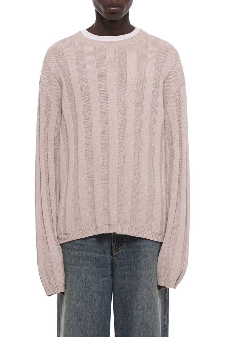 Oversize Ribbed Sweater, Main, color, PUTTY