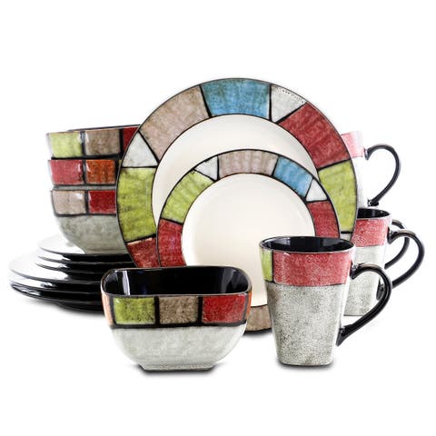 Country Cottage 16 Piece Stoneware Dinnerware Set