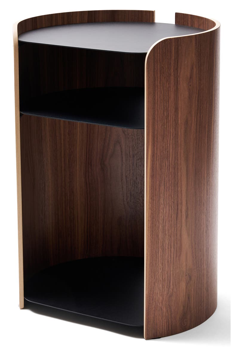 Contour Wood & Steel Side Table, Main, color, BLACK