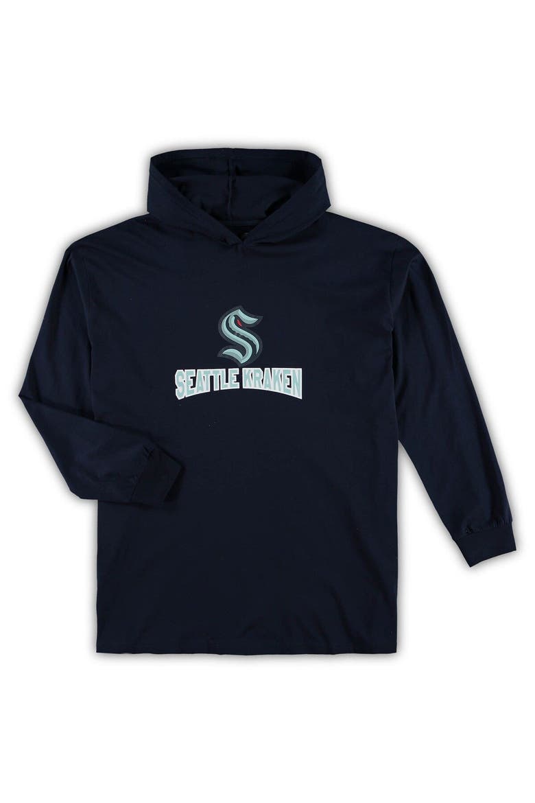 Men's Concepts Sport Deep Sea Blue Seattle Kraken Big & Tall Pullover Hoodie & Joggers Sleep Set, Alternate, color, Navy