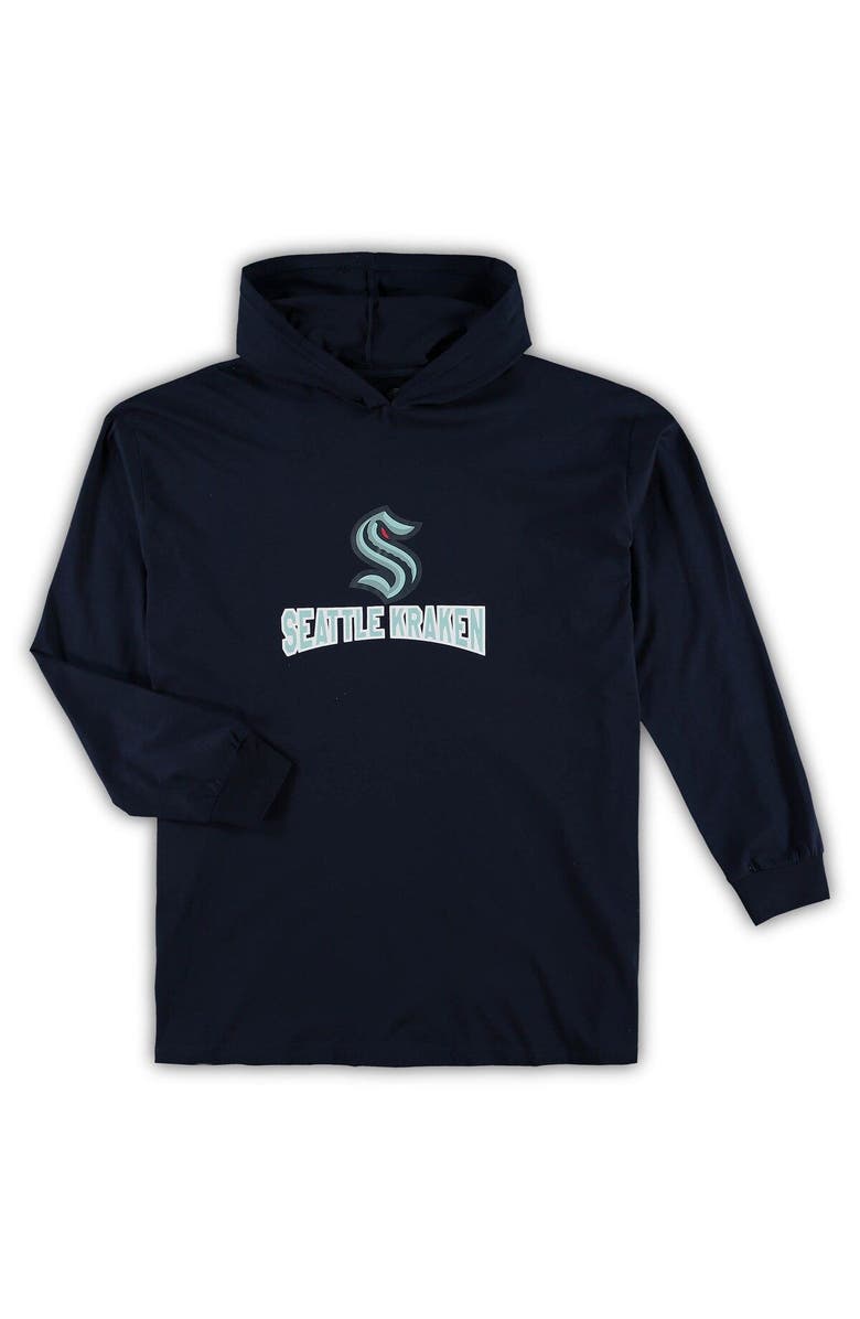 CONCEPTS SPORT Men's Concepts Sport Deep Sea Blue Seattle Kraken Big & Tall Pullover Hoodie & Joggers Sleep Set, Alternate, color, Navy