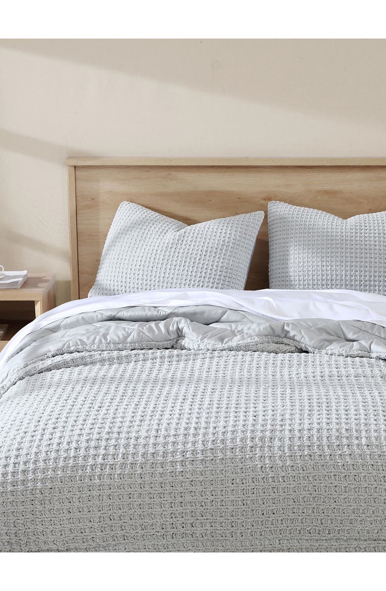 Sunday Citizen Snug Waffle Comforter, Alternate, color, Cloud Grey
