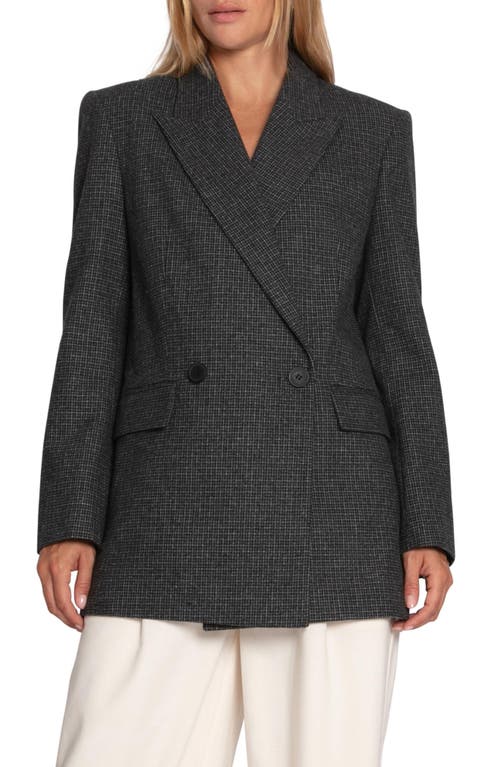Belle & Bloom Big Brother Talk Double Breasted Wool Blend Blazer In Black