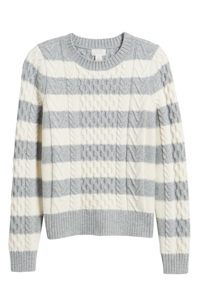 Caslon<sup>®</sup> Cable Stitch Crewneck Sweater, Alternate, color,