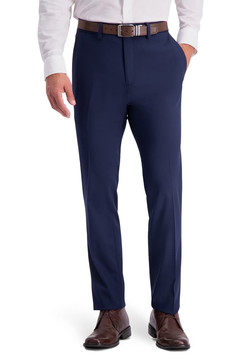 Reaction Shadow Check Slim Fit Dress Pants, Main, color, BLUE