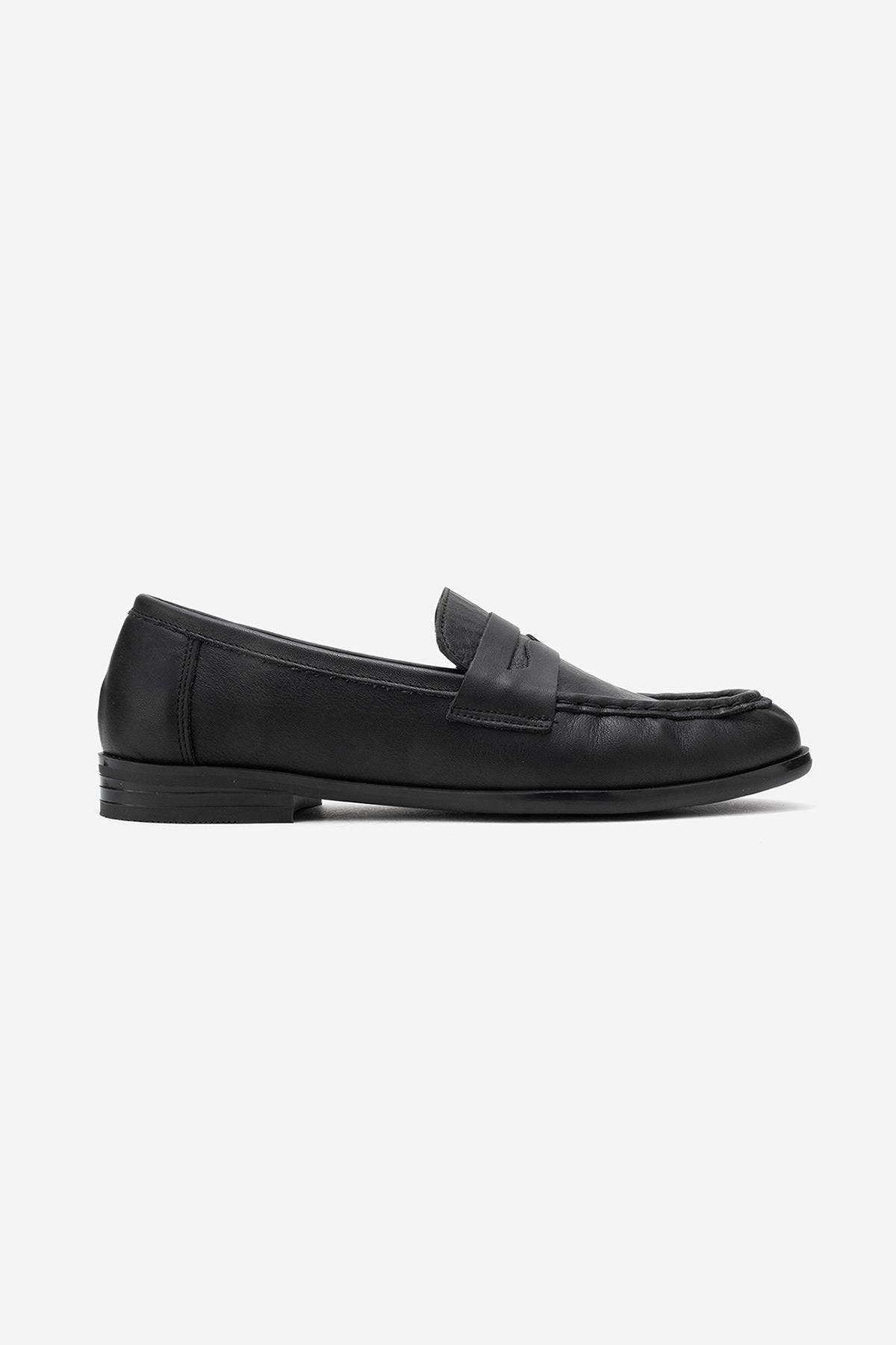 Forever & Always Shoes Valia Leather Loafer, Alternate, color, Black