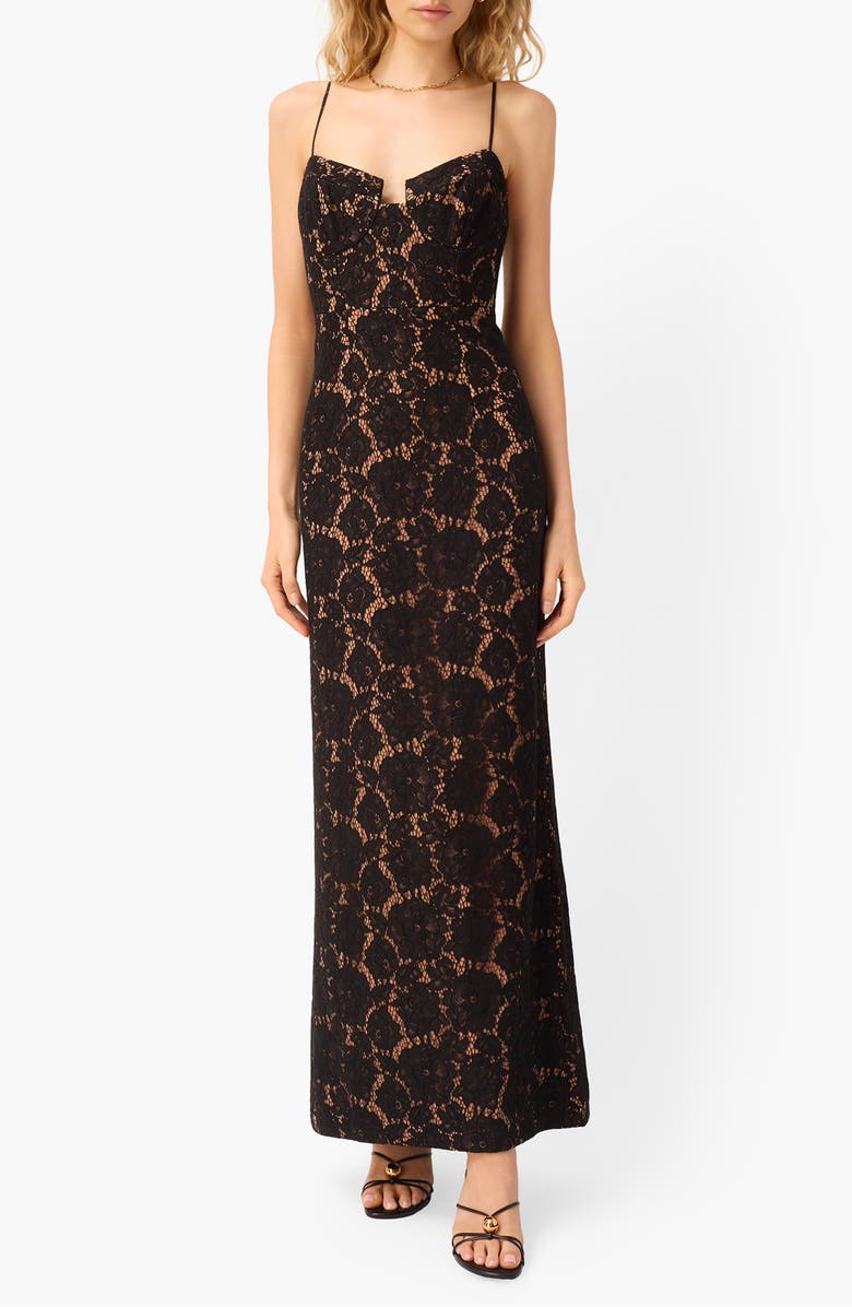CAMI NYC Rosaria Lace Gown, Main, color, Black